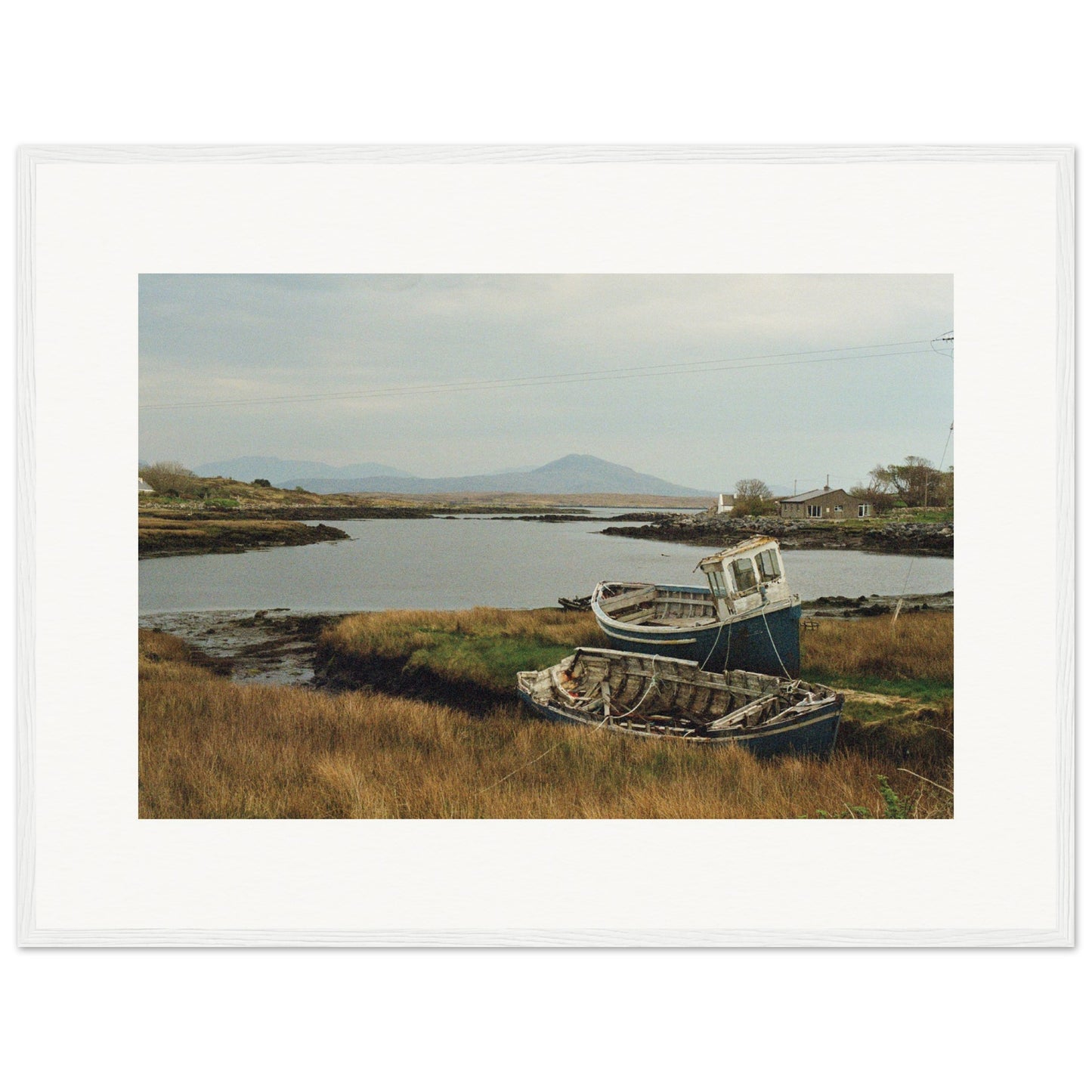 Ireland West Blue Boat by Lake